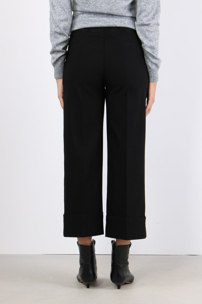 Pantalone Bengalina Cropped Nero-4