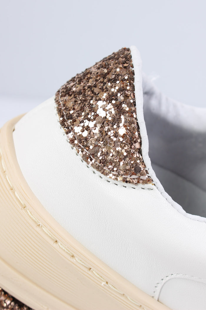 Sneakers Enjoy Star Glitter Bianco/oro-8