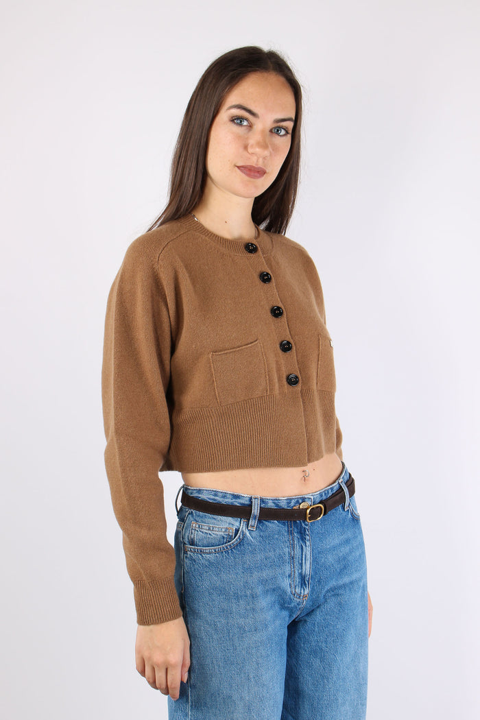 Cardigan Bottoni Daino-6