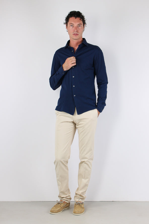 Camicia Piquet Blu-2