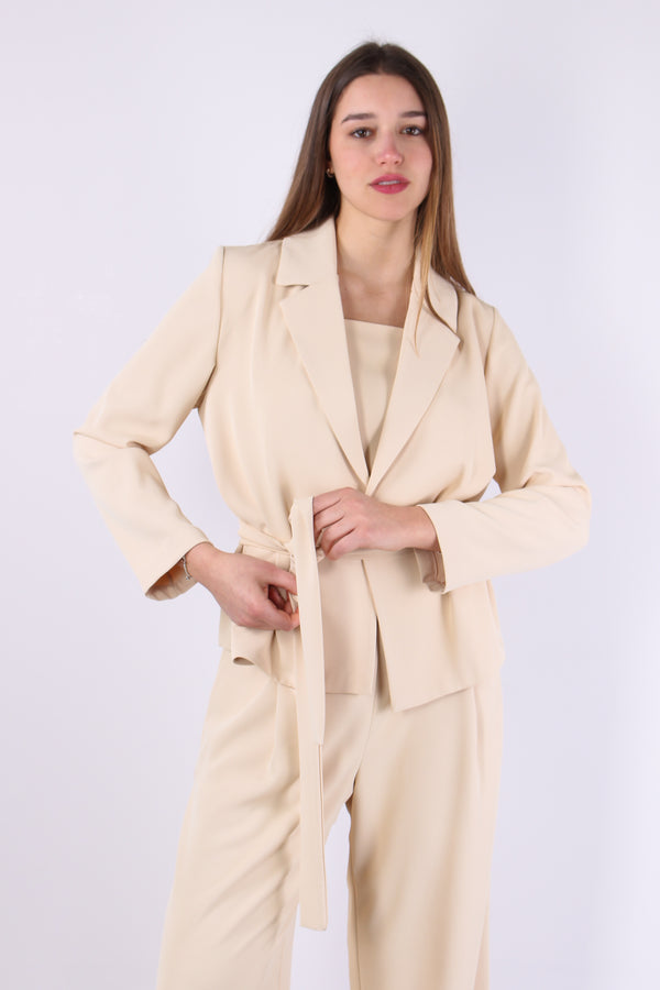 Giacca Fluida Crema-2