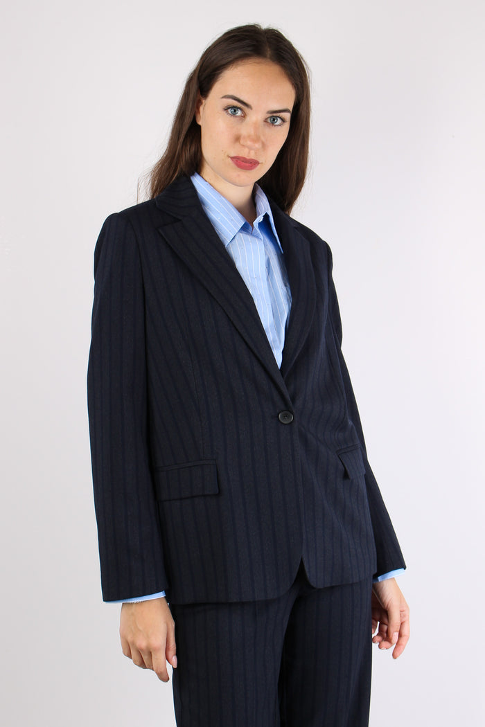 Giacca Gessata Blu/fango-4