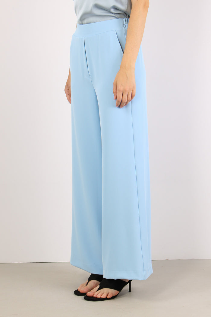Pantalone Palazzo Fluido Azzurro-6