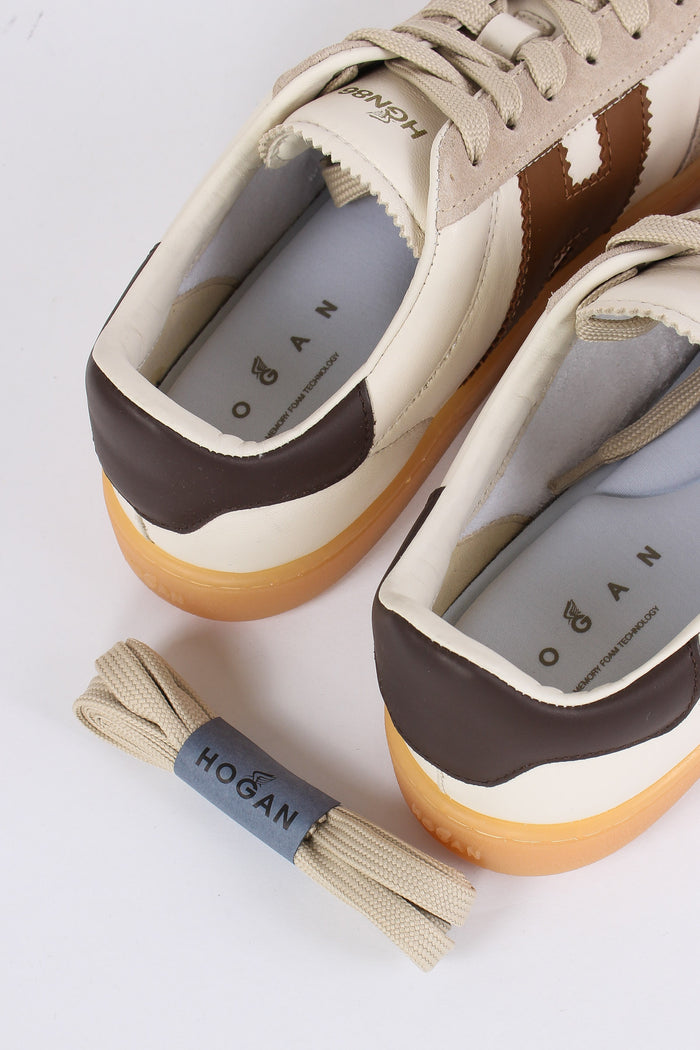 Sneaker Nappa Inserti Camoscio Avorio/beige-5