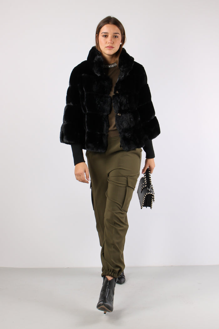 Marila Pelliccia Corta Manicot Black-5