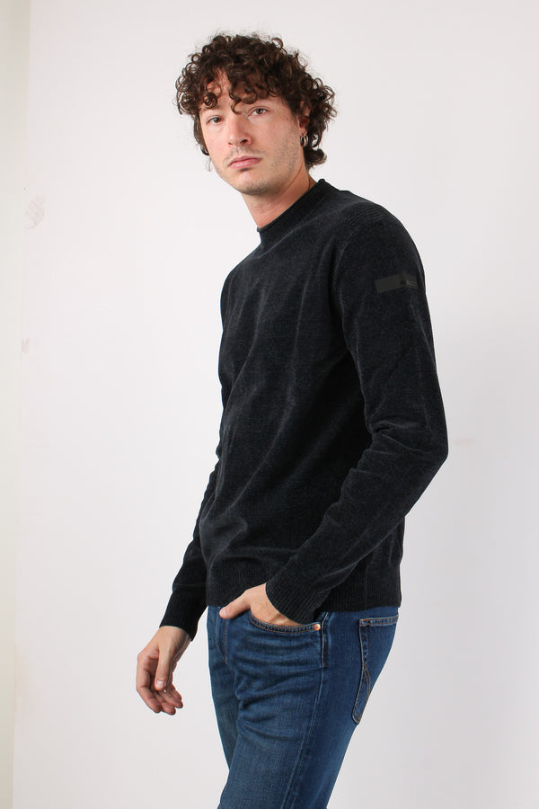 Girocollo Velluto Blue Black-2