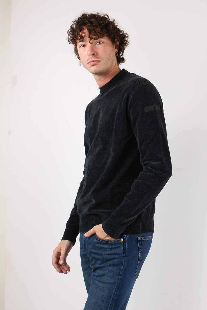 Girocollo Velluto Blue Black-2