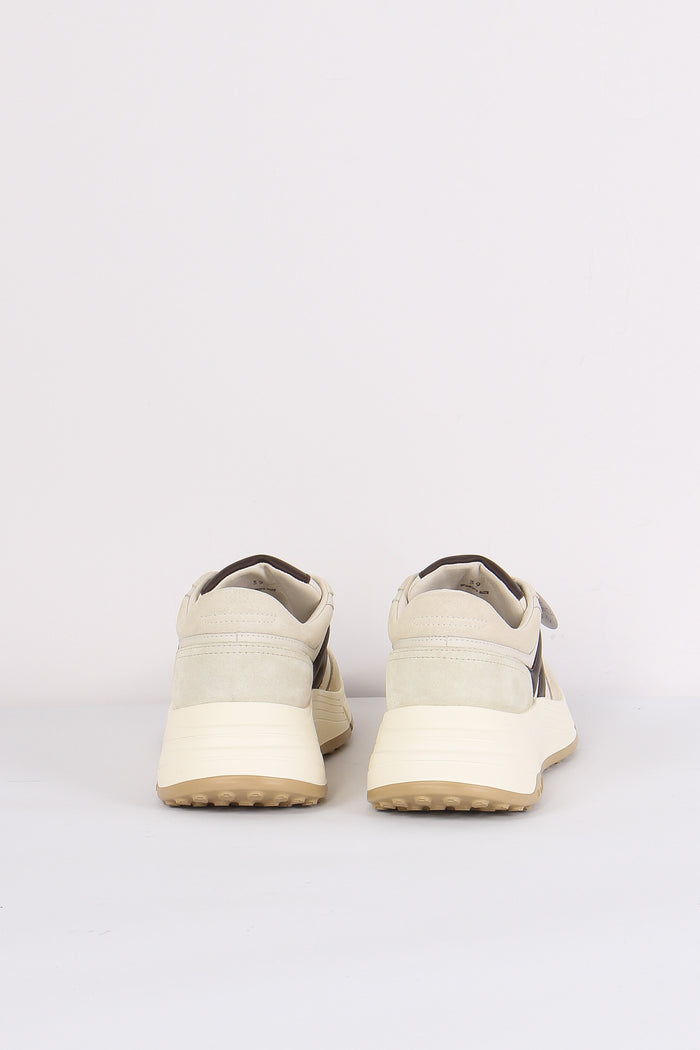 Sneaker Scamosciata Platform Avorio/marrone-3