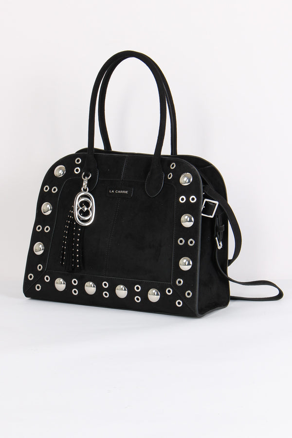 Shopping Camoscio Maxi Borchie Black-2