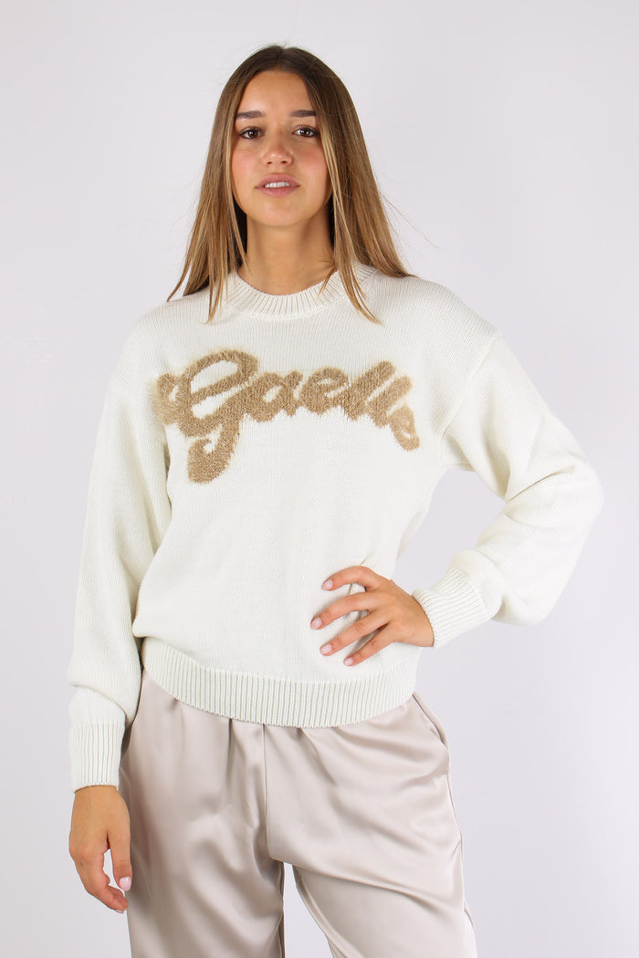 Maglia Logo Mohair Off White-4