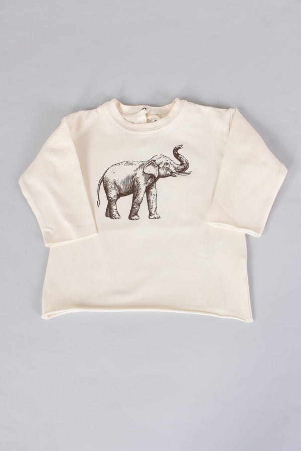 T-shirt Stampa Elefante Naturale