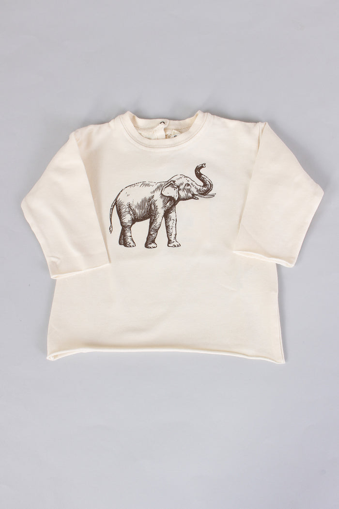 T-shirt Stampa Elefante Naturale