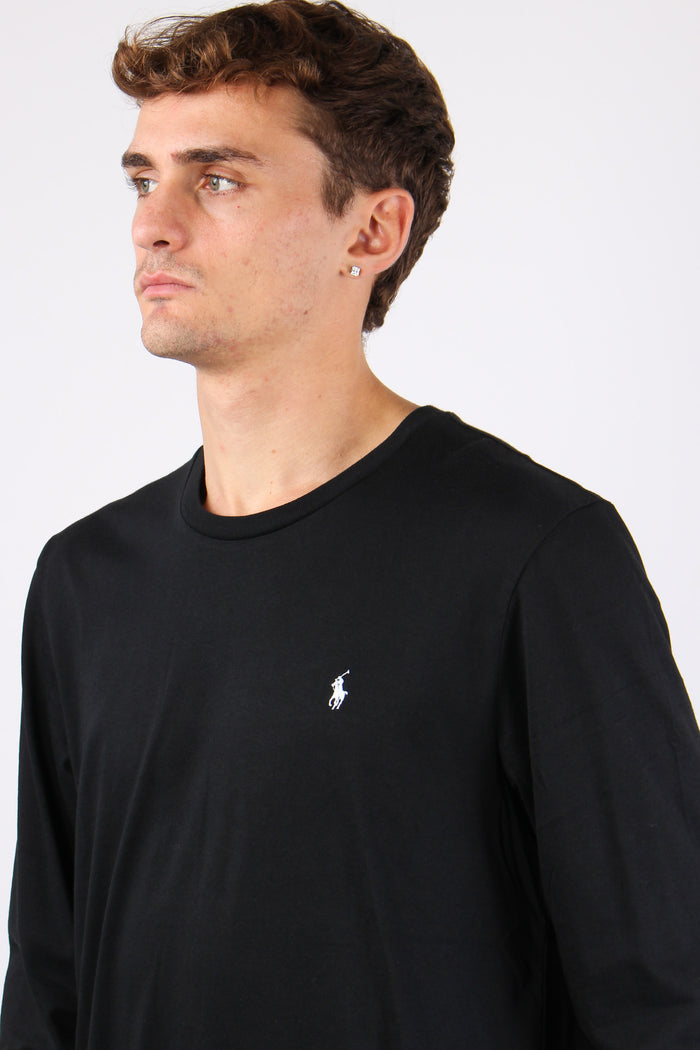 T-shirt Ml Scollo V Logo Polo Black-5