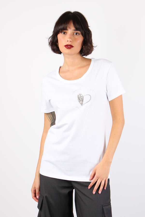 Palmira T-shirt Ricamo White