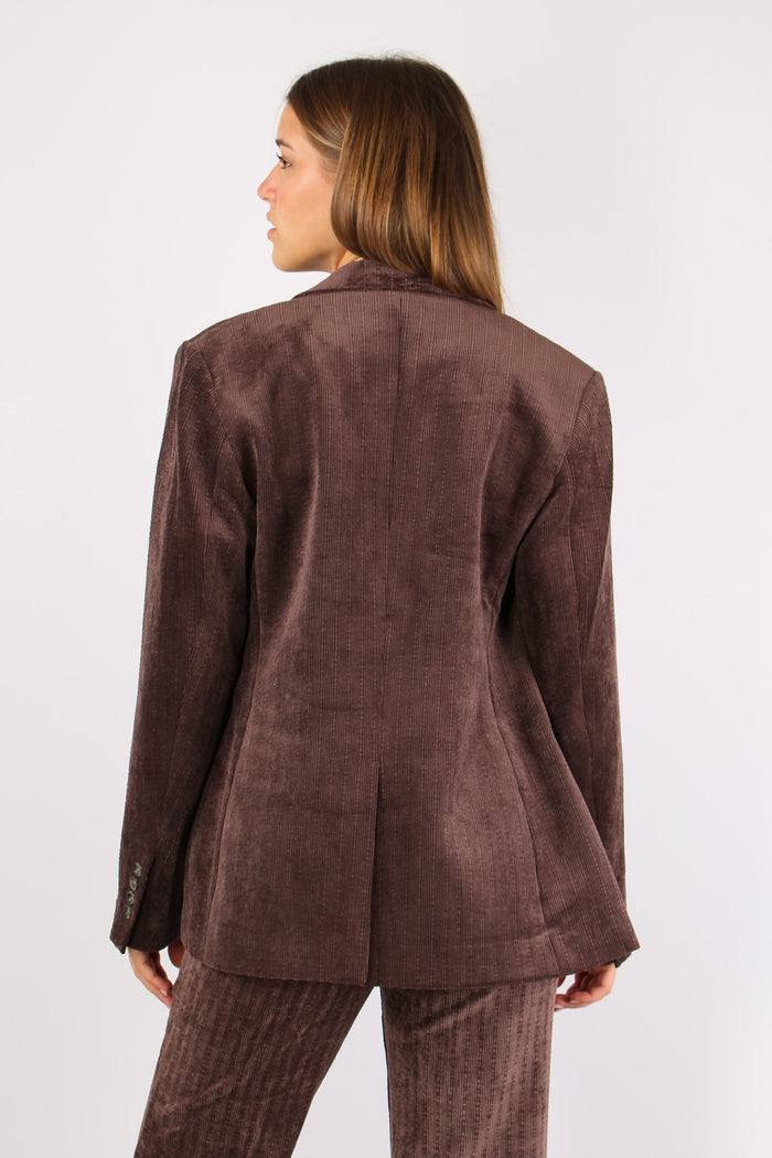 Giacca Doppiopetto Velluto Moro-4
