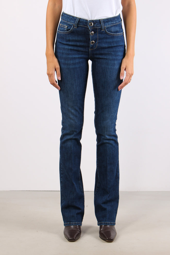 Denim Bottone Gioiello Denim Scuro-2