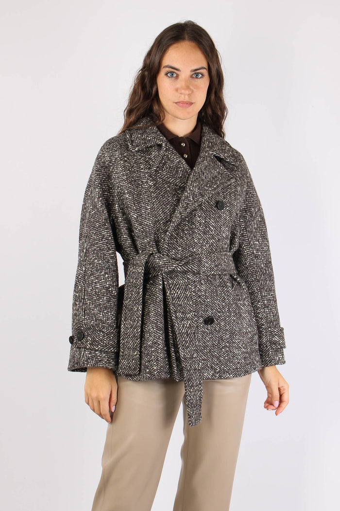 Mllsecolo Cappotto Boucle Spinato Testa Di Moro-2