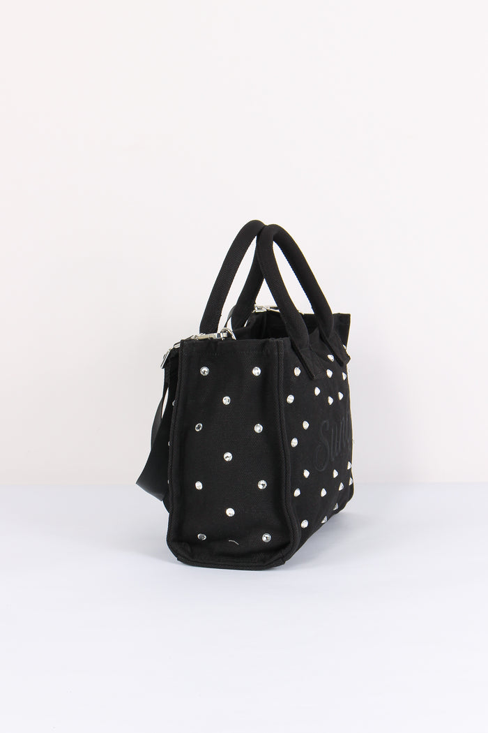 Shopping Media Canvas Strass Nero-6