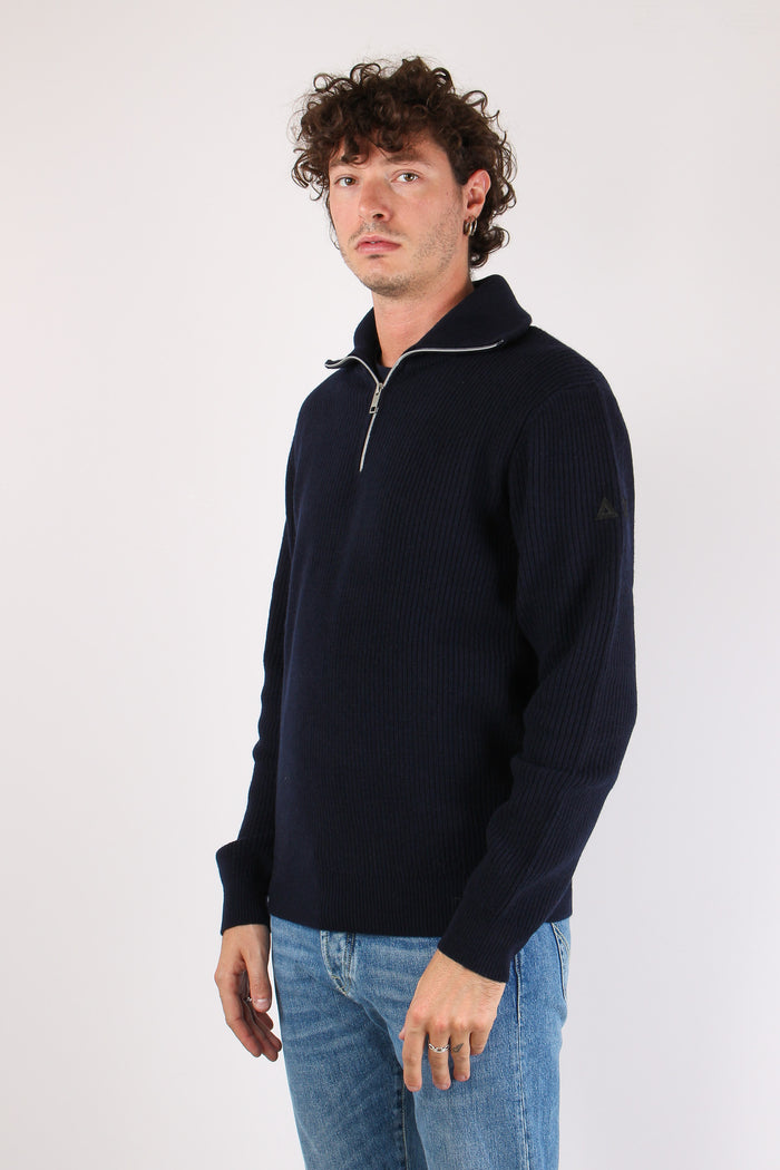 Mezza Zip Costa Inglese Navy Blue-3