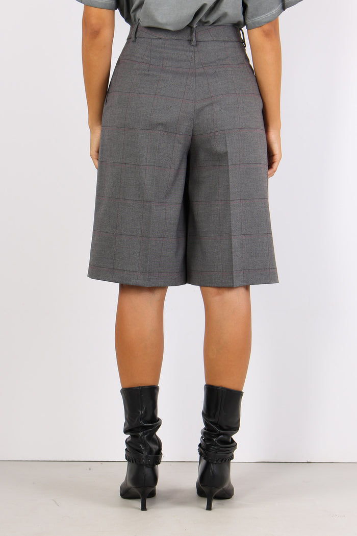 Fernande Bermuda Quadri Grigio/bordeaux-3