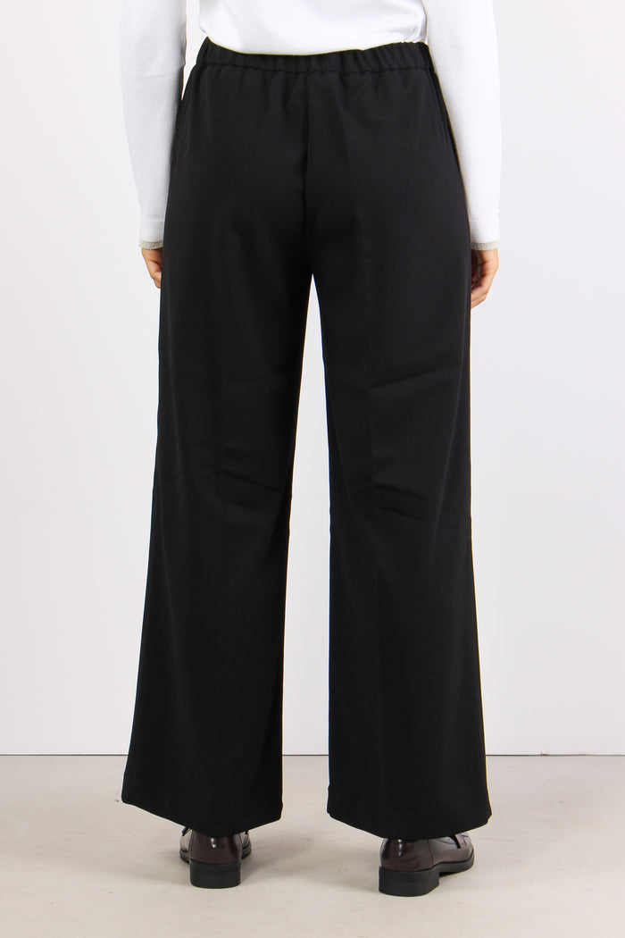 Pantalone Fluido Palazzo Nero-4
