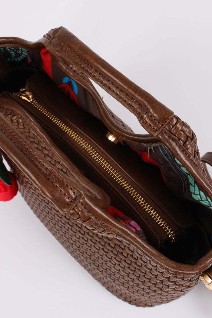 Zelda Shopping Mini Intreccio Moro-6