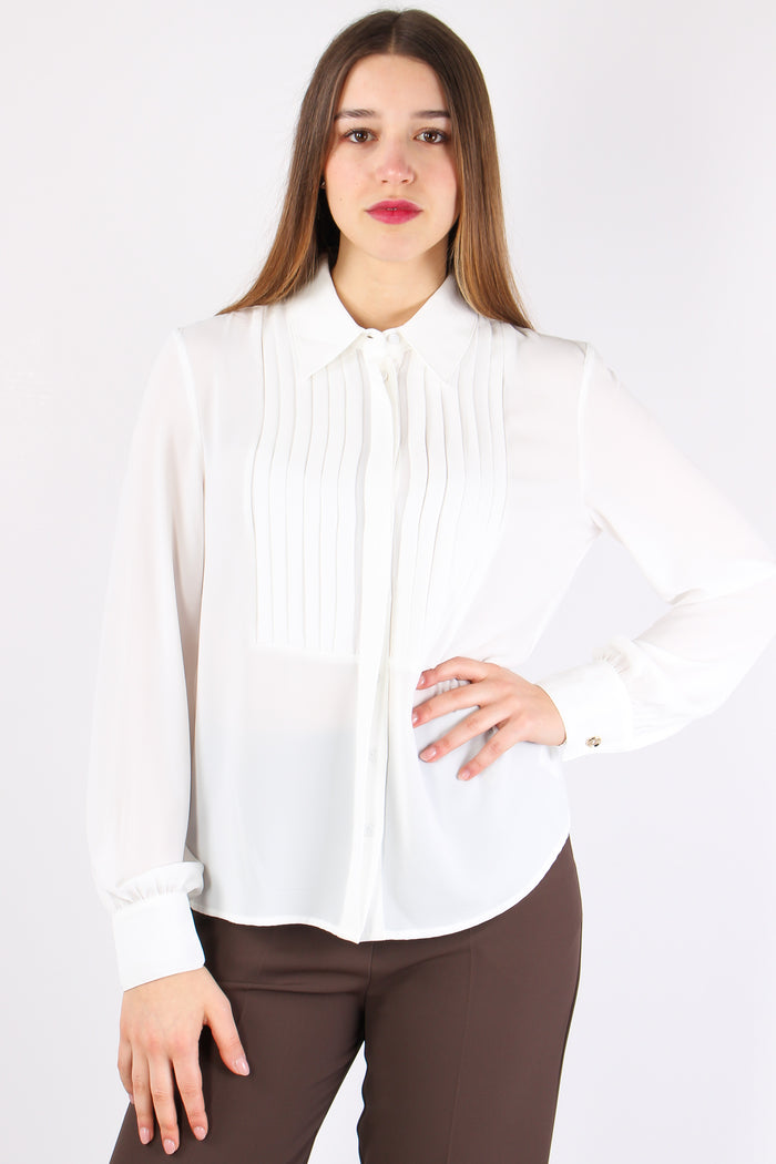 Moreau Blusa Pieghe Davanti Milk-2