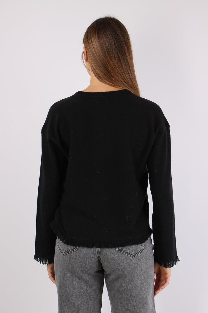 Girocollo Frangette Nero-4