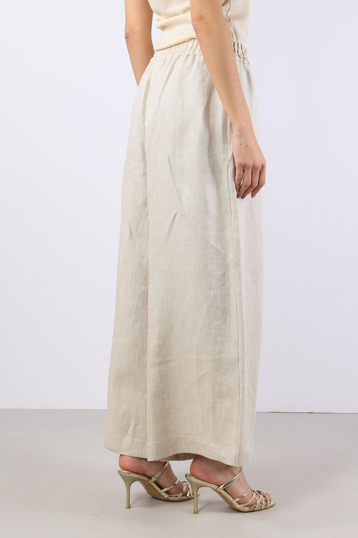 Felino Pantalone Cropped Lino Greggio-6