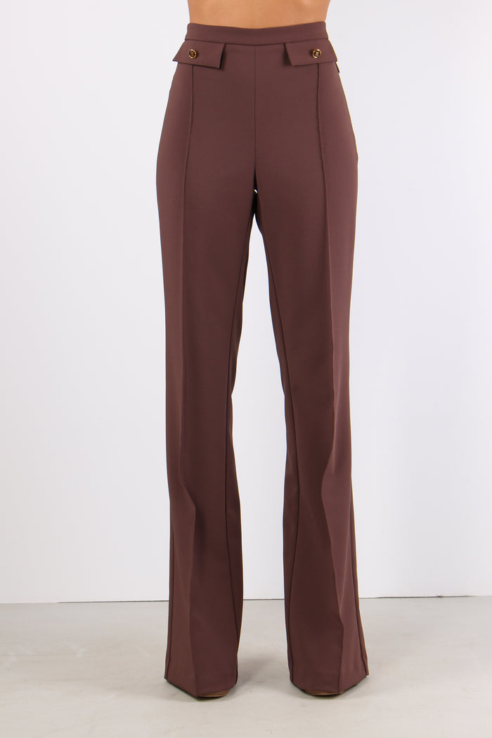 Pantalone Palazzo Pences Coffee-2