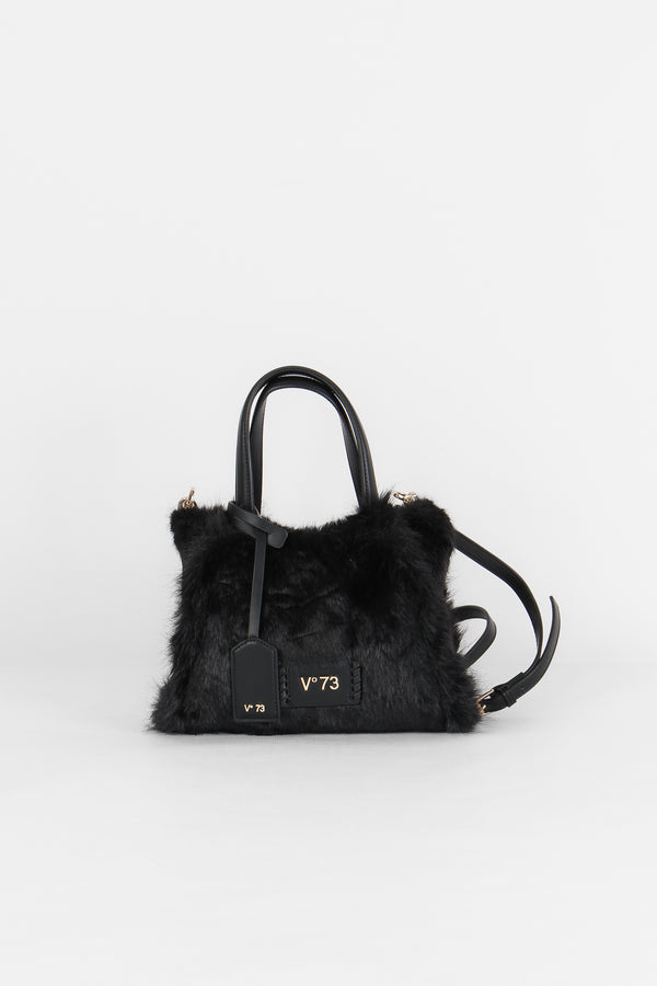 Smeraldo Mini Shopping Ecopeliccia Nero