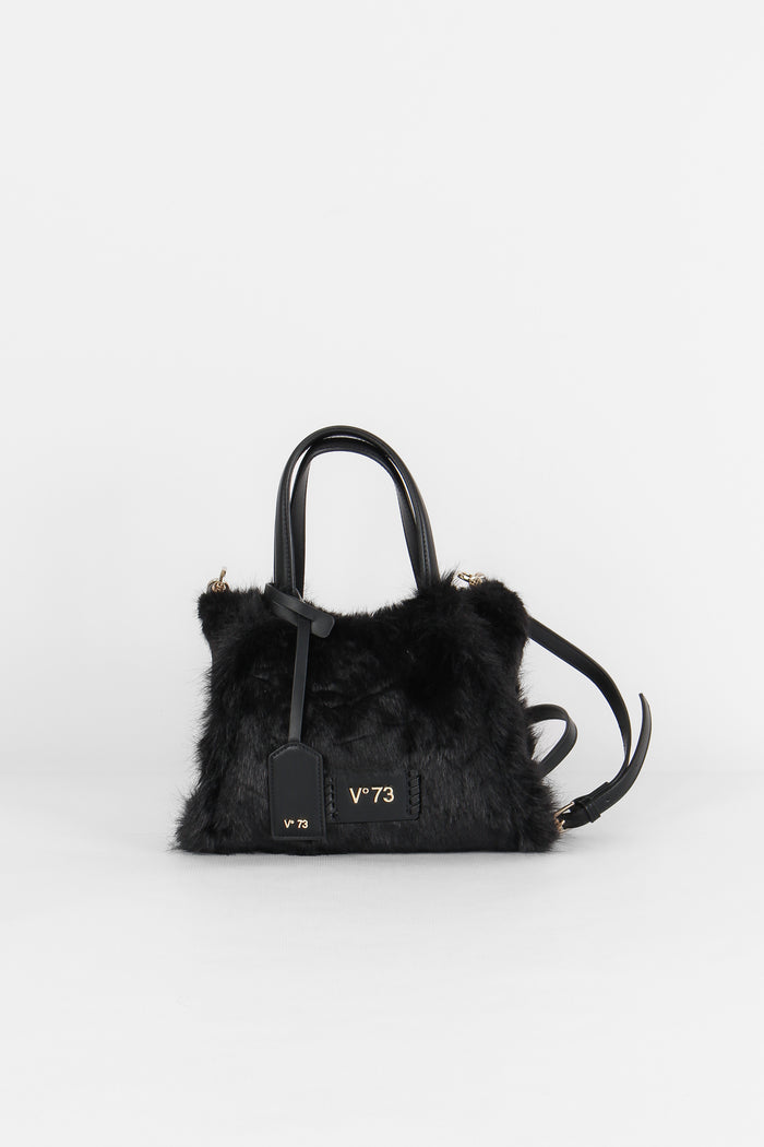 Smeraldo Mini Shopping Ecopeliccia Nero