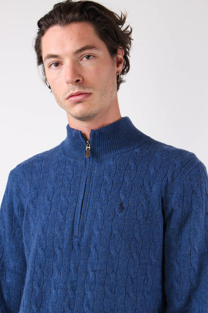 Felpa Mezza Zip Tecnica Rustic Navy-8