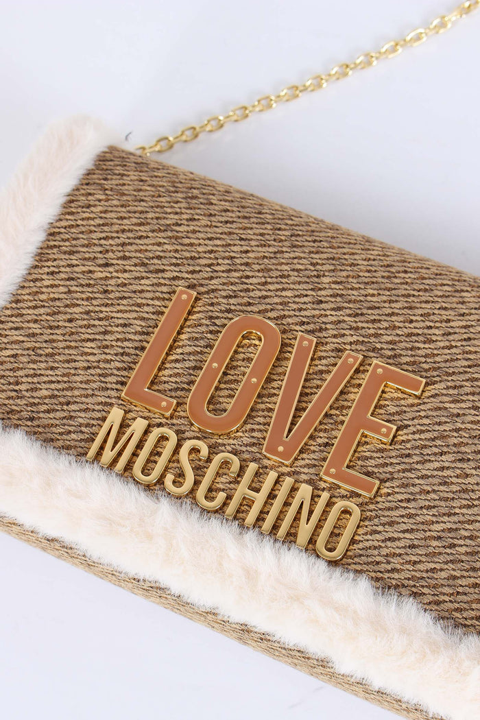 Tracolla Ecopelliccia Cuoio/panna-7