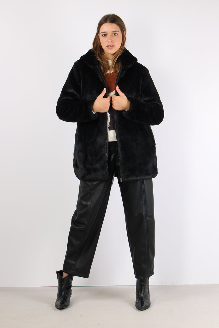 Bridget Cappotto Cappuccio Black