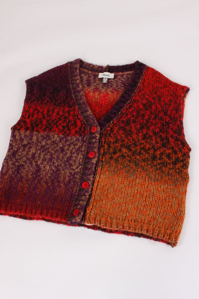 Gilet Over Bottoni Multicolor-4