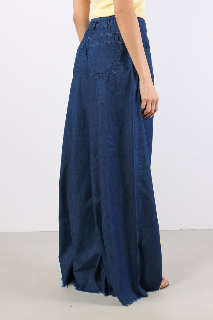 Pantalone Palazzo Chambray Denim-6