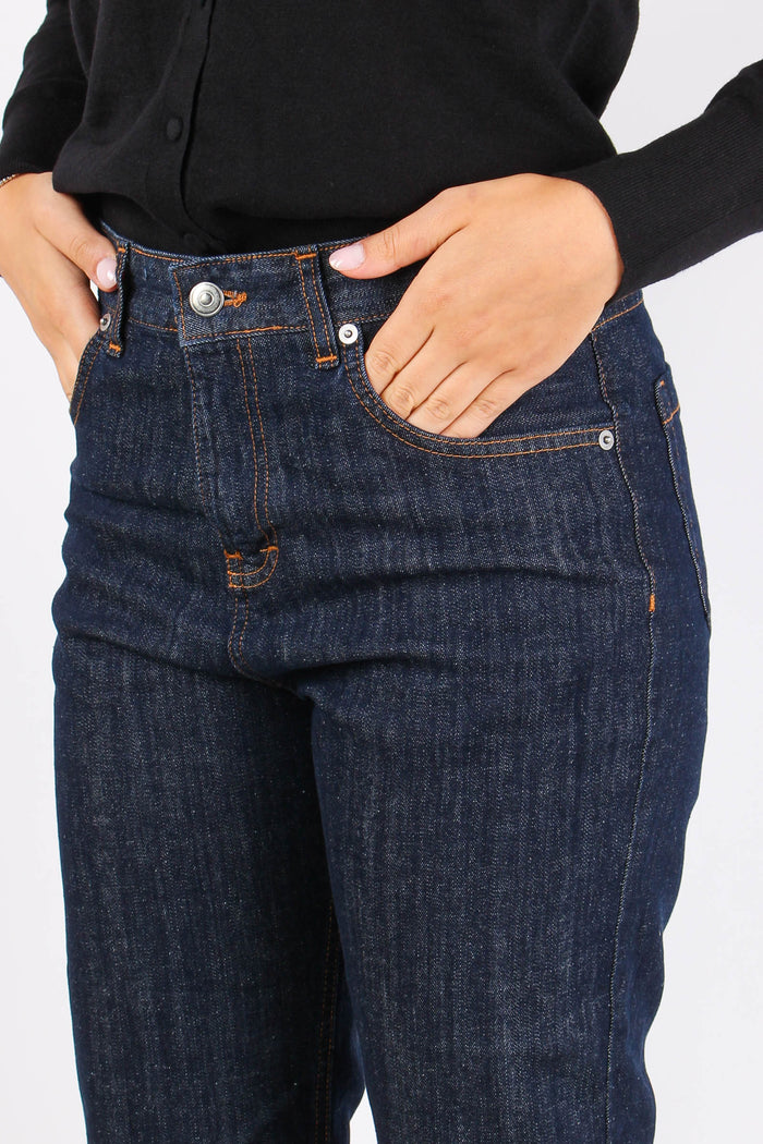 Denim Gamba Dritta Risvolto Denim-9