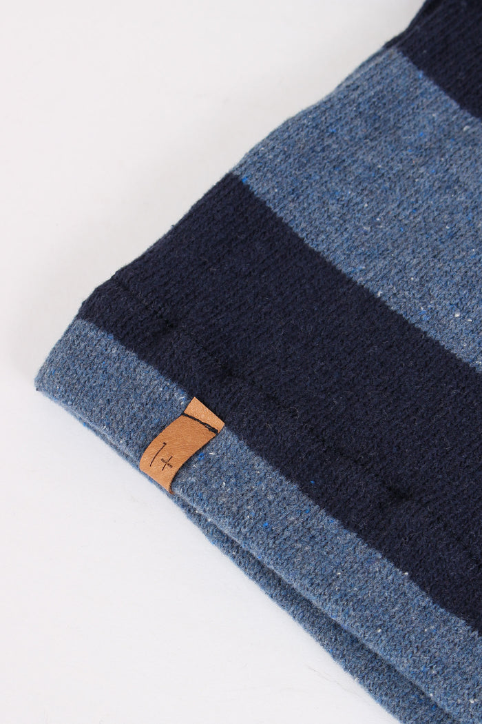 Maglia Righe Cappuccio Coccio Denim/avio-5