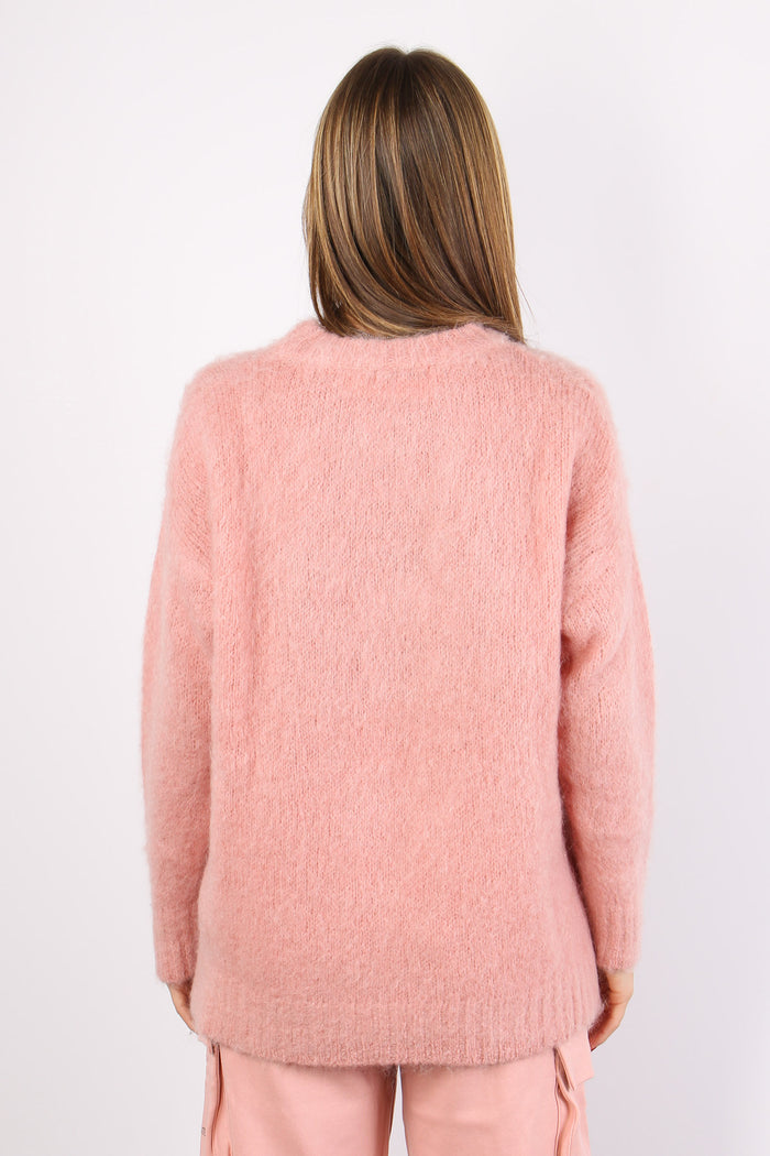 Maglia Girocollo Mohair Old Rose-3