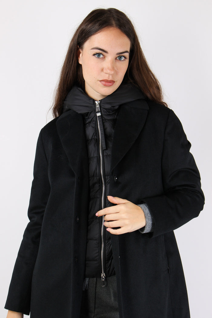 Cappotto Lana Interno Pettorin Nero-3