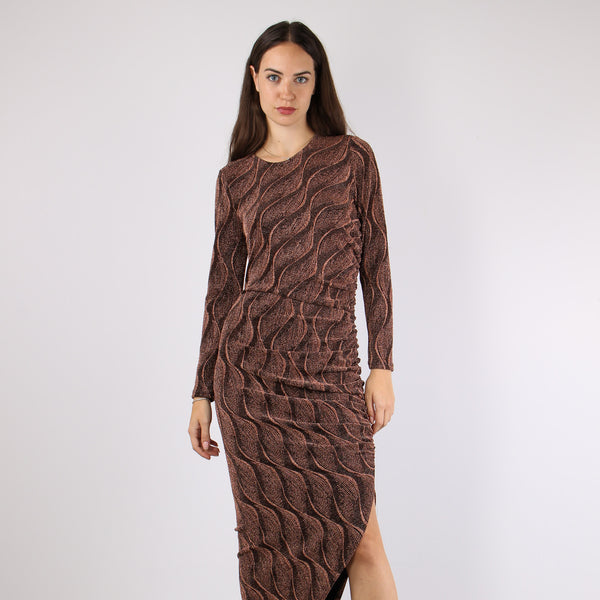 Abito Fantasia Lurex Bronzo-2