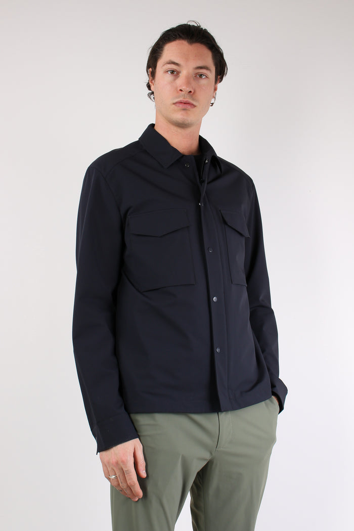 Giacca Over Tasca Toppa Navy-3