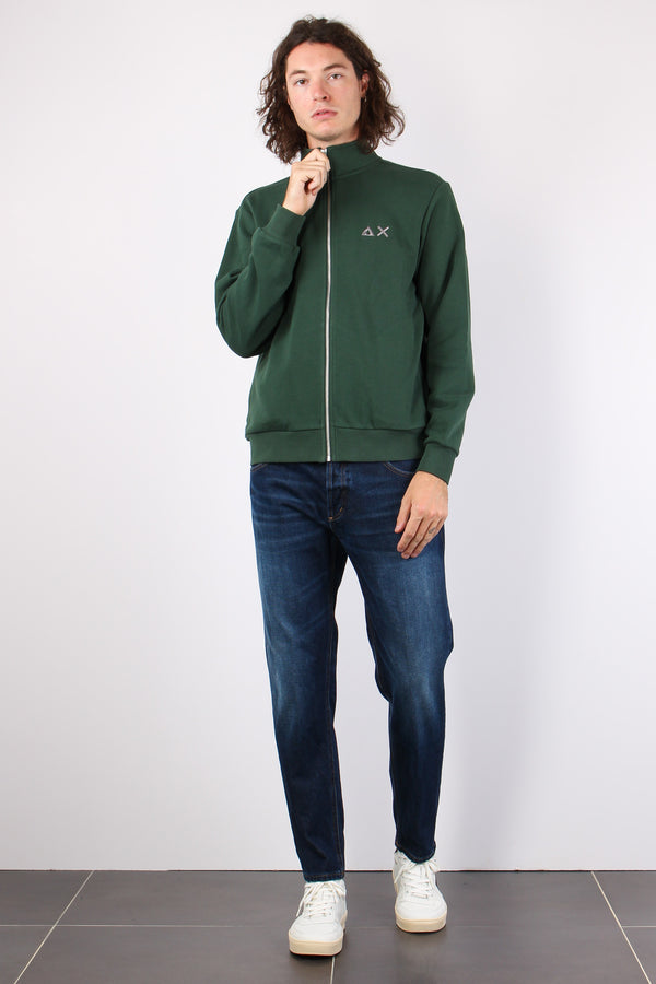 Maglia Cotone Full Zip Verde-2