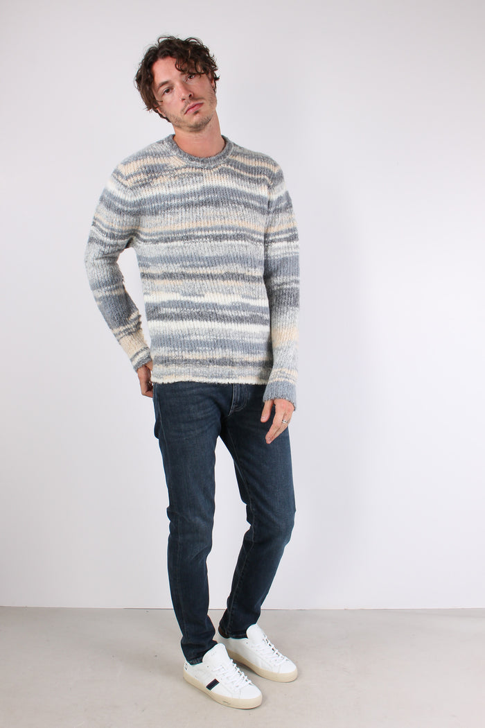 Maglia Girocollo Riga Indefini Grigio/panna-5