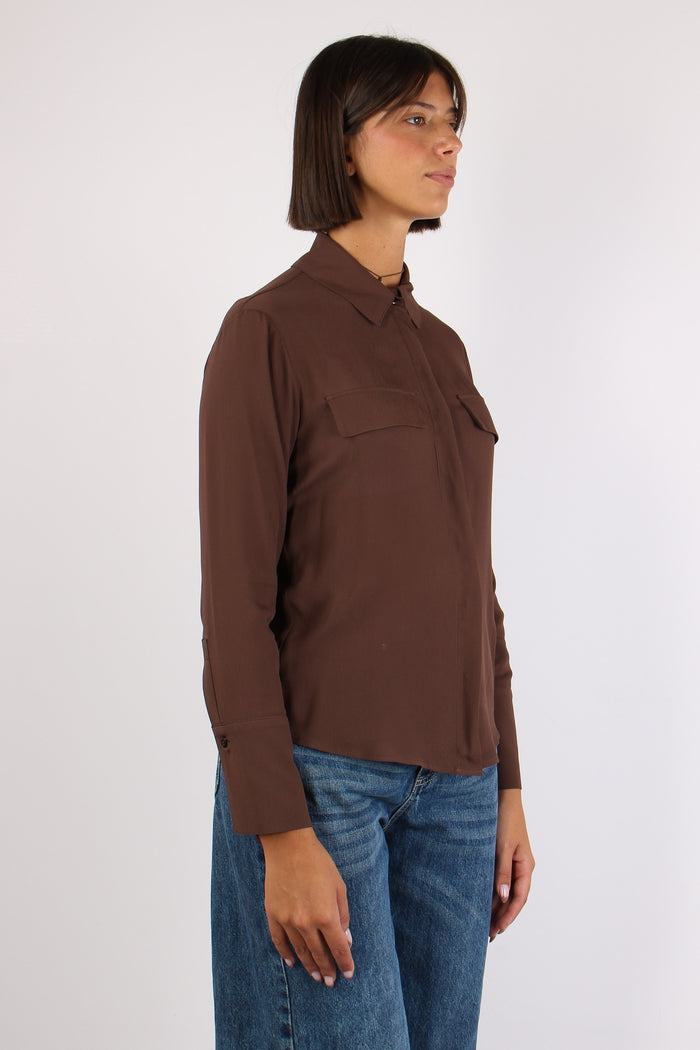 Camicia Viscosa Taschine Espresso-6
