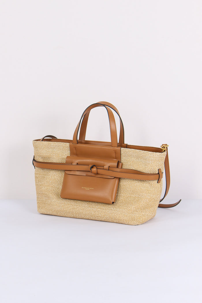 Belty Shopping Mini Rafia Naturale/cuoio-3