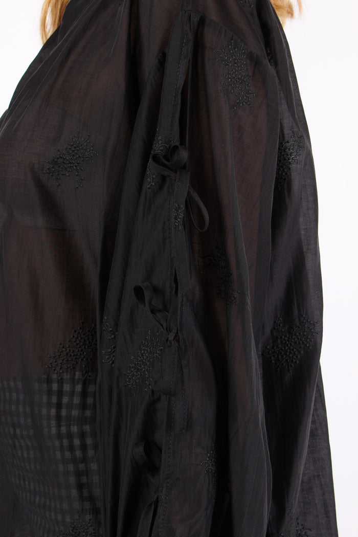 Camicia Mussola Fiocchi Nero-8