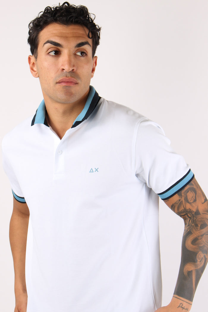 Polo Collo Bicolor Bianco-7