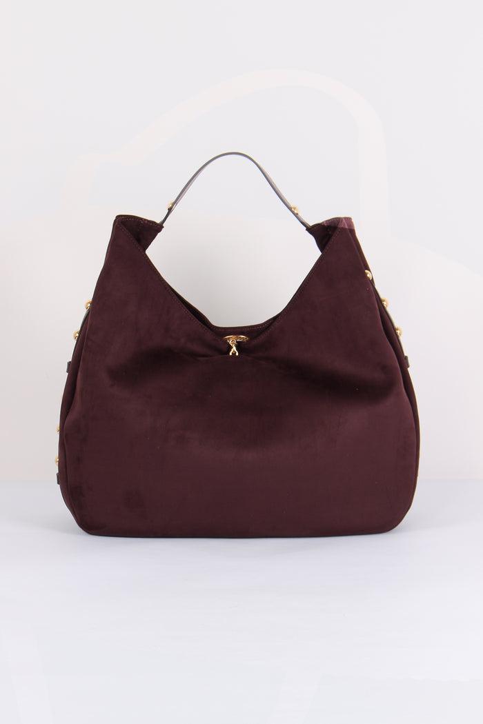Hobo Ecocamoscio Borchie Red Amburgine-3